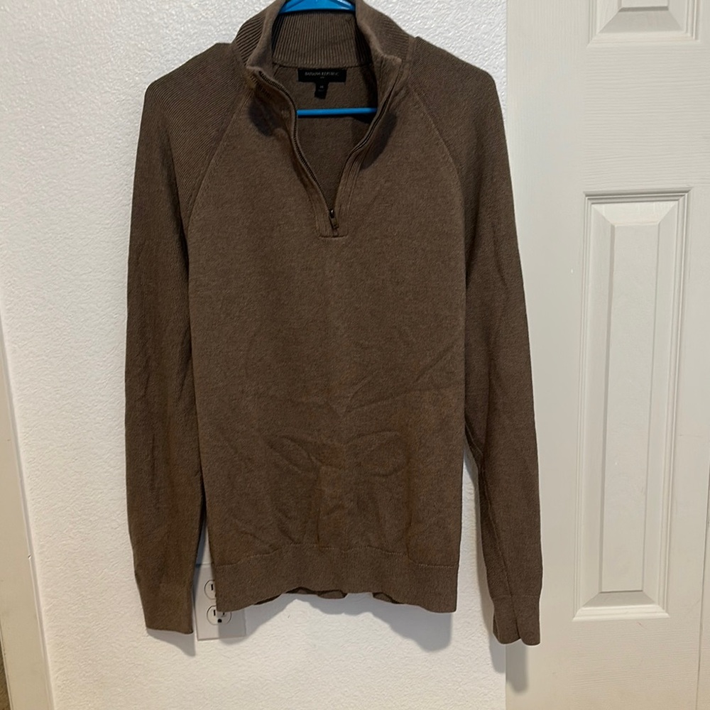 Banana Republic Brown Zip Up Sweater